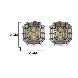 Grace- CZ Stud Black Rhodium Plated Earrings