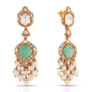 Roshni - Polki Mint & Pink Doublet Necklace