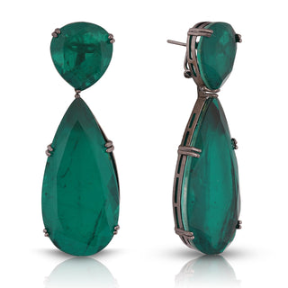 Aatifa - Emerald green Doublet Drop Earrings