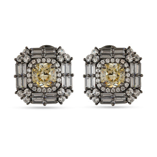 Grace- CZ Stud Black Rhodium Plated Earrings