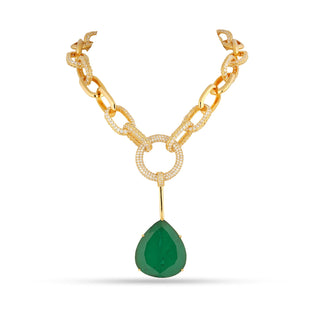 Emerald Gold Chain Necklace