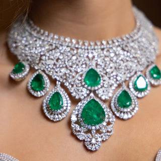 Alya - Green Stone Necklace Set