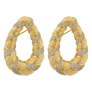 Sienna - Golden Cubic Zirconia Hoop Earrings