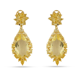 Liza - Yellow CZ dangler earrings