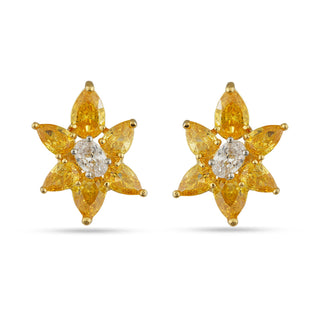 Julia - Yellow CZ Stud Earrings