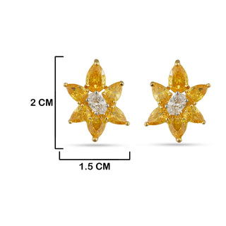 Julia - Yellow CZ Stud Earrings