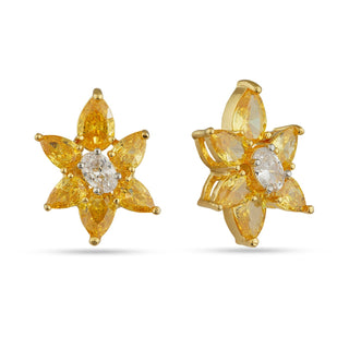 Julia - Yellow CZ Stud Earrings