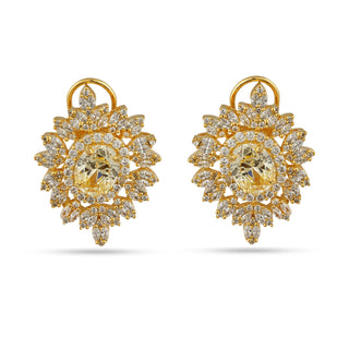 Holly - Gold Plated CZ Stud Earrings