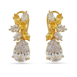 Bea - White & Yellow CZ Earrings