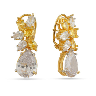 Bea - White & Yellow CZ Earrings