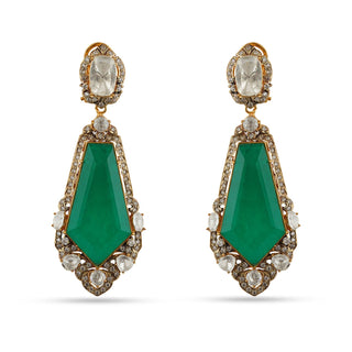 Koila - Green Stone Dangler Earrings