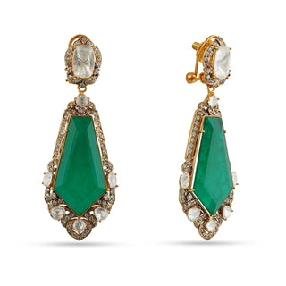 Koila - Green Stone Dangler Earrings