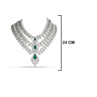 Amira - Emerald Green Stone Multi-Layer Necklace Set