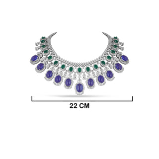 Azra - Purple & Green Stone Necklace Set