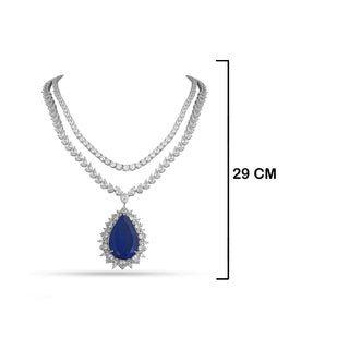 Laiba - Sapphire Blue Stone Necklace Set