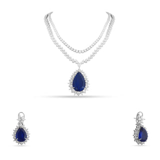 Laiba - Sapphire Blue Stone Necklace Set