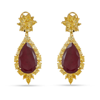 Meymona - Red stone earrings