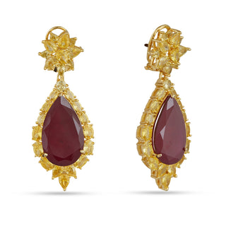 Meymona - Red stone earrings