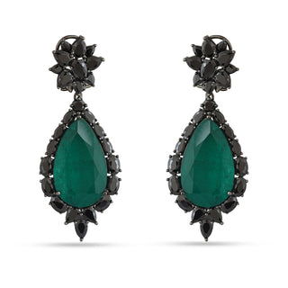 Mevish - Green stone dangler earrings