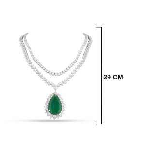 Laiba - Emerald Green Stone Necklace Set