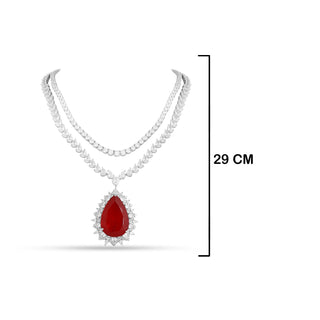 Laiba - Red Stone Necklace Set