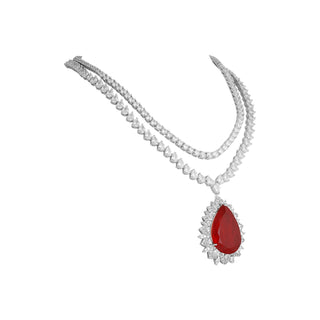 Laiba - Red Stone Necklace Set