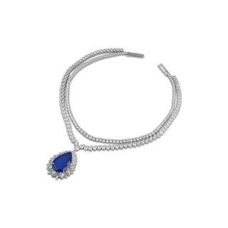 Laiba - Sapphire Blue Stone Necklace Set