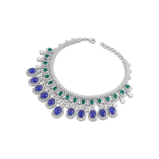 Azra - Purple & Green Stone Necklace Set