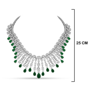 Emerald Green Stone CZ Necklace Set