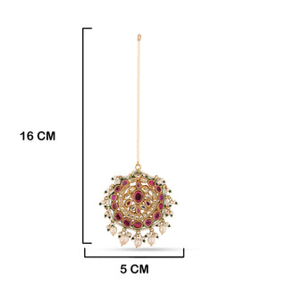 Meenakari Kundan Pearled Maang Tikka