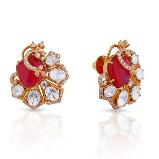 Akriti - Red Peacock Royale Studs