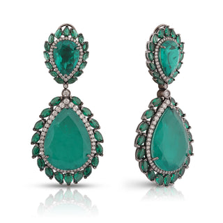 Lacey - Green Doublet Earrings