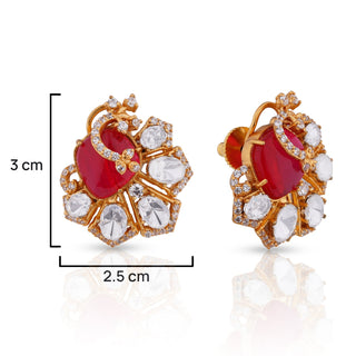 Akriti - Red Peacock Royale Studs