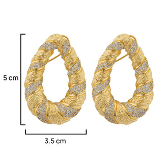 Sienna - Golden Cubic Zirconia Hoop Earrings