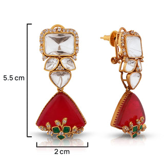 Lyana - Red & Green Doublet Drop Choker Set