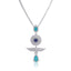 Paraiba Blue & Sapphire in White Plating