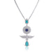 Paraiba Blue & Sapphire in White Plating