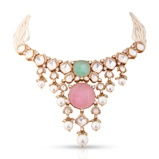 Eira - Pink Doublet Necklace Set