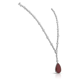 Amima - CZ & Ruby Stone Necklace Set