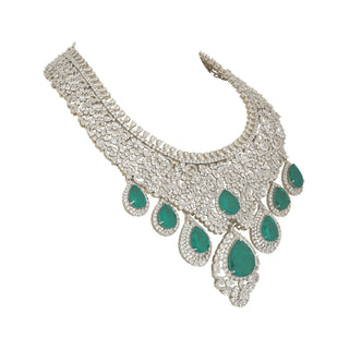 Alya - Green Stone Necklace Set