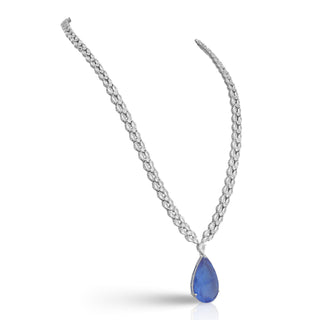 Amilah - Blue Single Stone Necklace Set