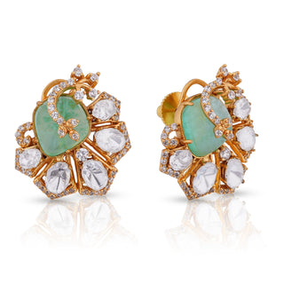 Akriti - Mint Green Peacock Royale Studs
