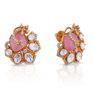 Akriti - Blush Pink Peacock Royale Studs