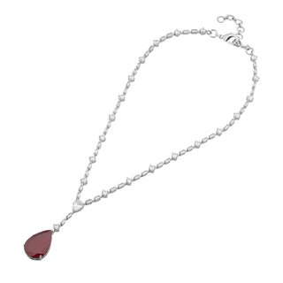 Amima - CZ & Ruby Stone Necklace Set