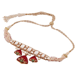 Lyana - Red & Green Doublet Drop Choker Set