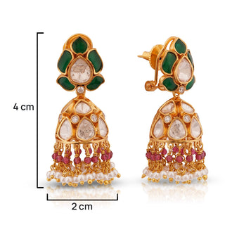 Feryal - Polki Jhumki Earrings