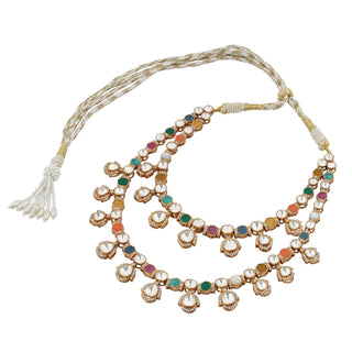 Aarva - Navratna Polki Necklace Set