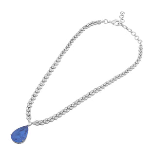 Amilah - Blue Single Stone Necklace Set