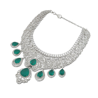 Alya - Green Stone Necklace Set