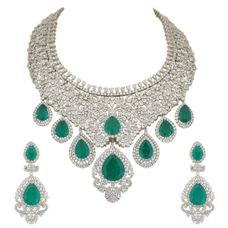 Alya - Green Stone Necklace Set